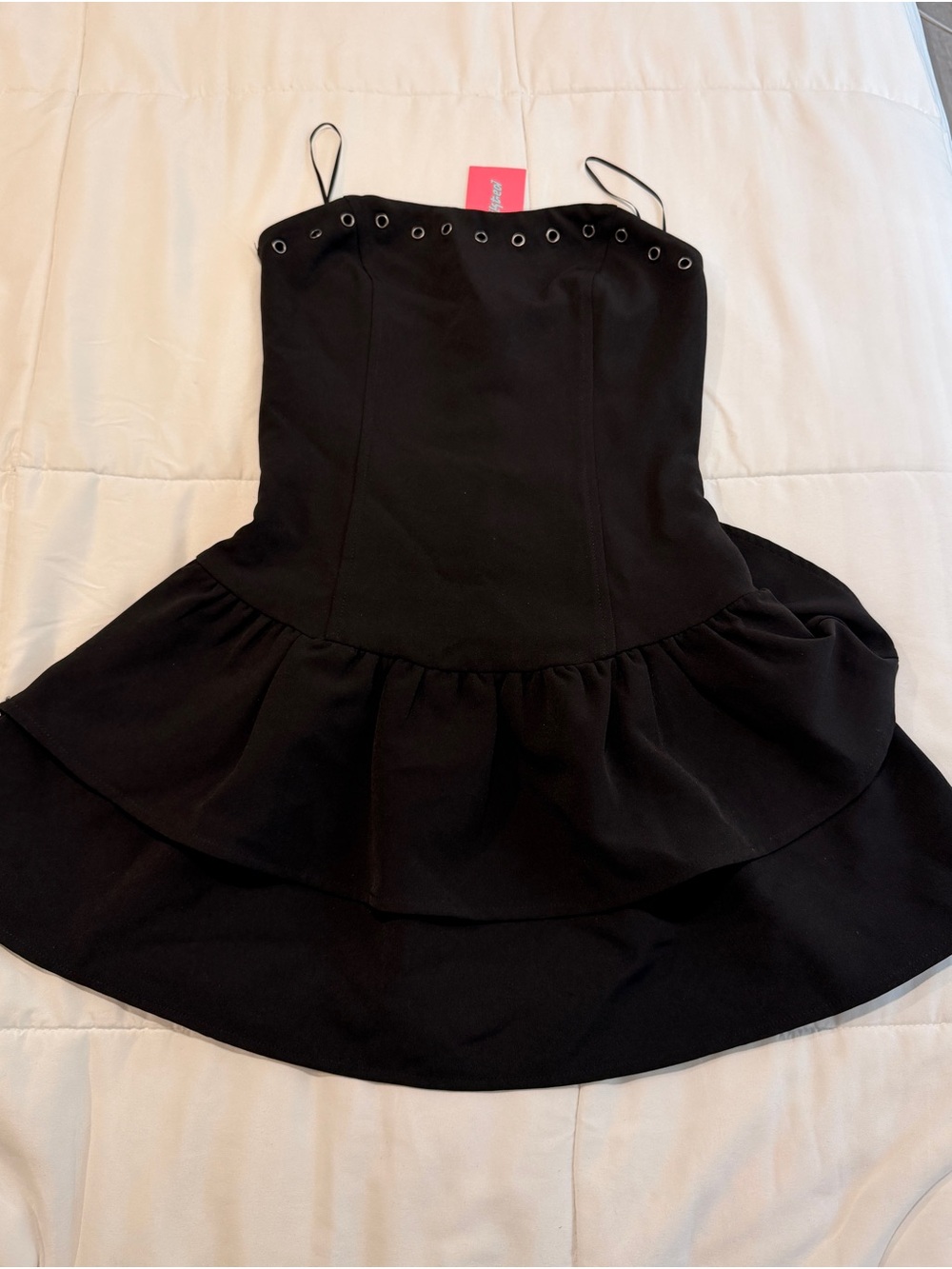 Edikted Double Ruffle Drop Waist Mini Dress